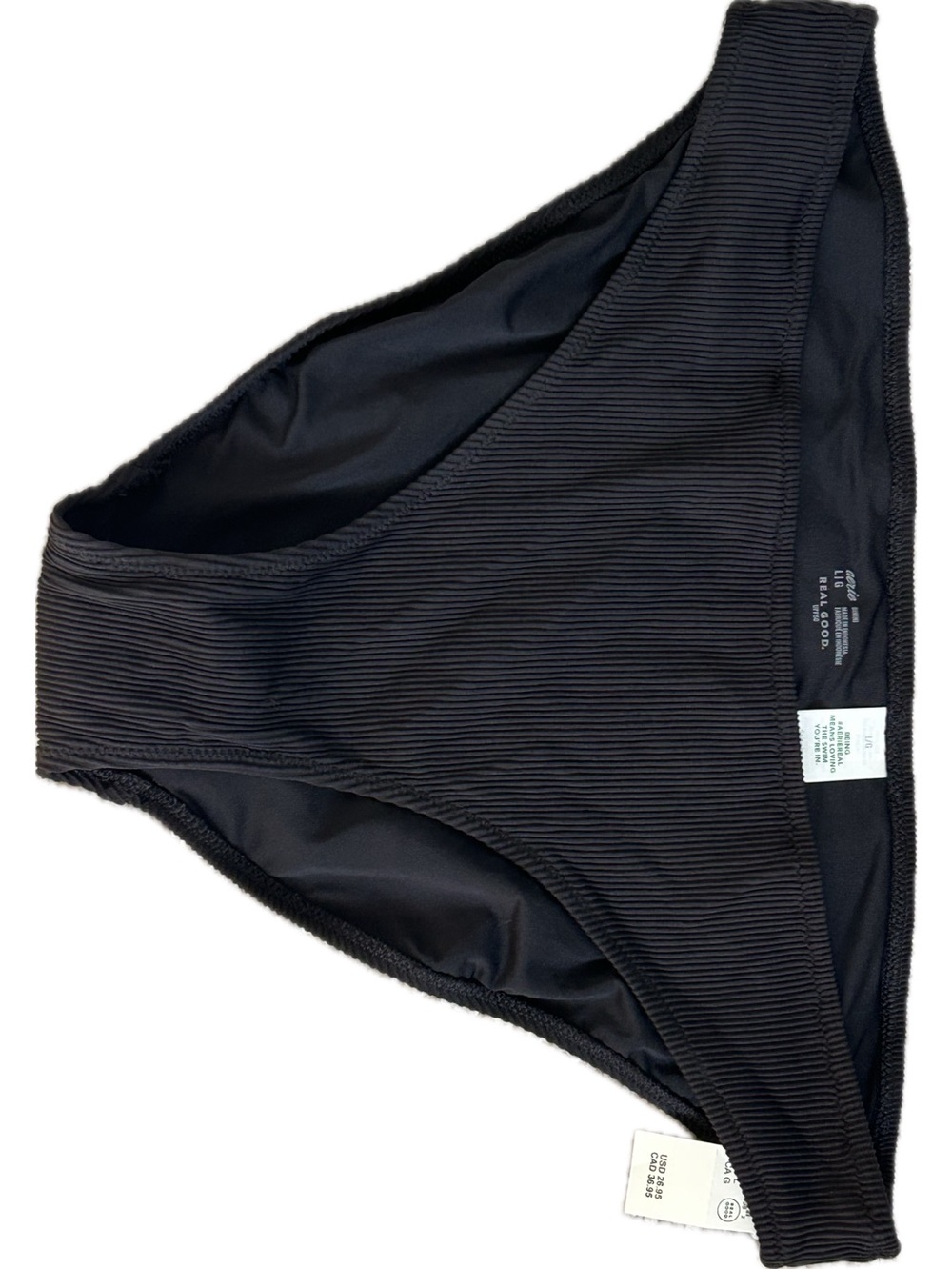 NWT Aerie Ribbed Black Bikini Bottoms